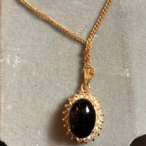 Gemstone necklace and earrings